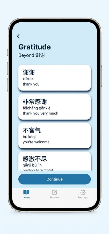 LingoIsland Gratitude island example